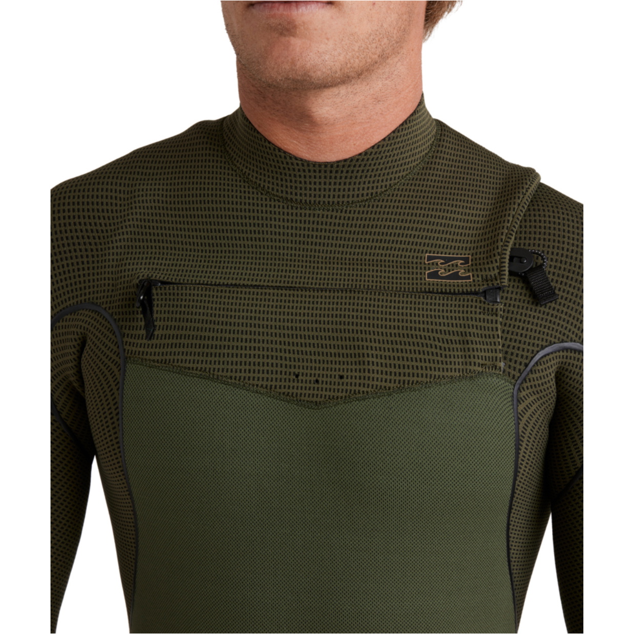 2025 Billabong Mens Furnace Natural 4/3mm Chest Zip Wetsuit 24AW193501 - Military